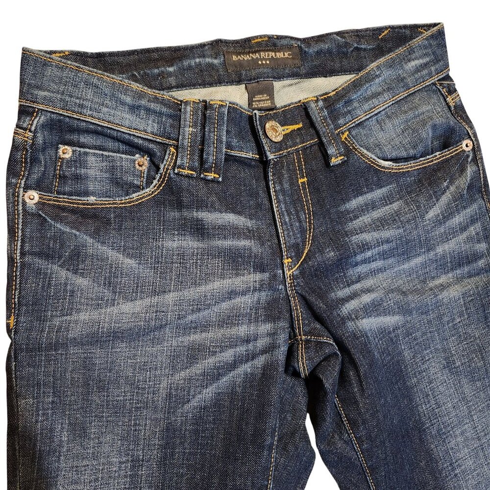Banana Republic Women's Size 2 Jeans Dark Wash Straight Leg Denim Style 489530 - Picture 3 of 7